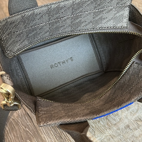 Used once - ROTHY’S Limited Edition Brown Houndstooth Mini Bag w/Crossbody Strap - Picture 8 of 11